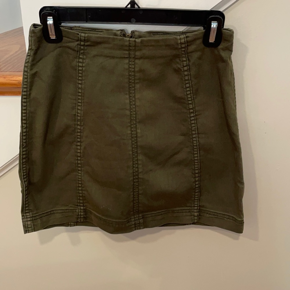Free People Army Green Mini Skirt